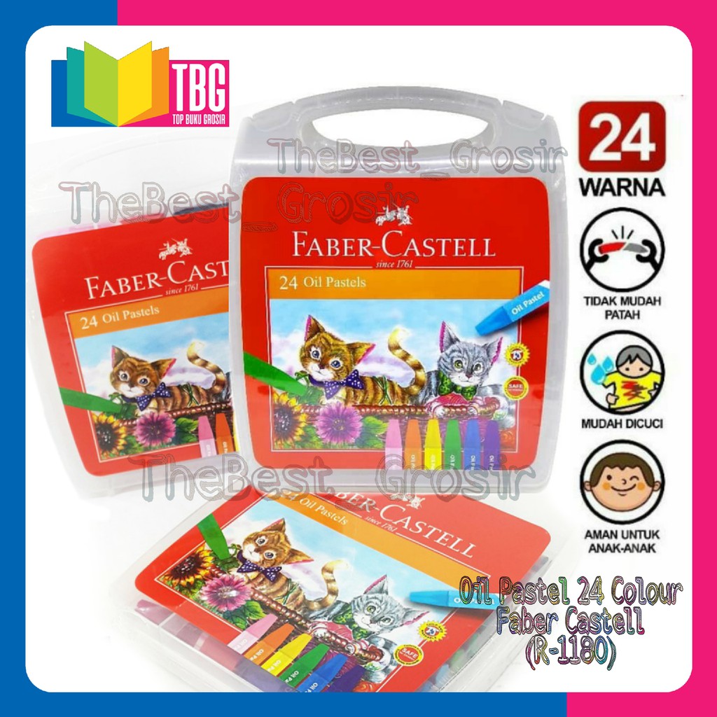 

1 SET (24 WARNA) OIL PASTEL 24C FABER CASTELL / CRAYON / KRAYON / ALAT MEWARNAI (R-1180)