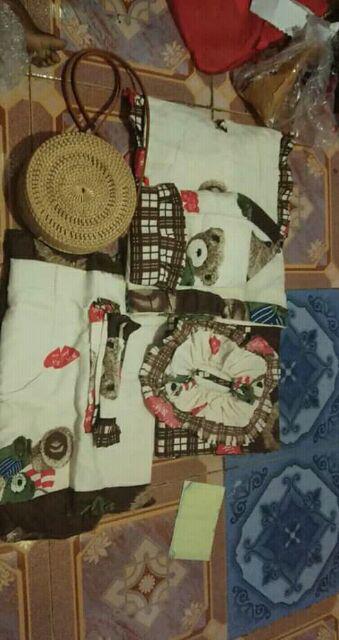 Terlaris!!! Homeset Kitchen Set Murah Motif Bunga Merah Hitam Homemade