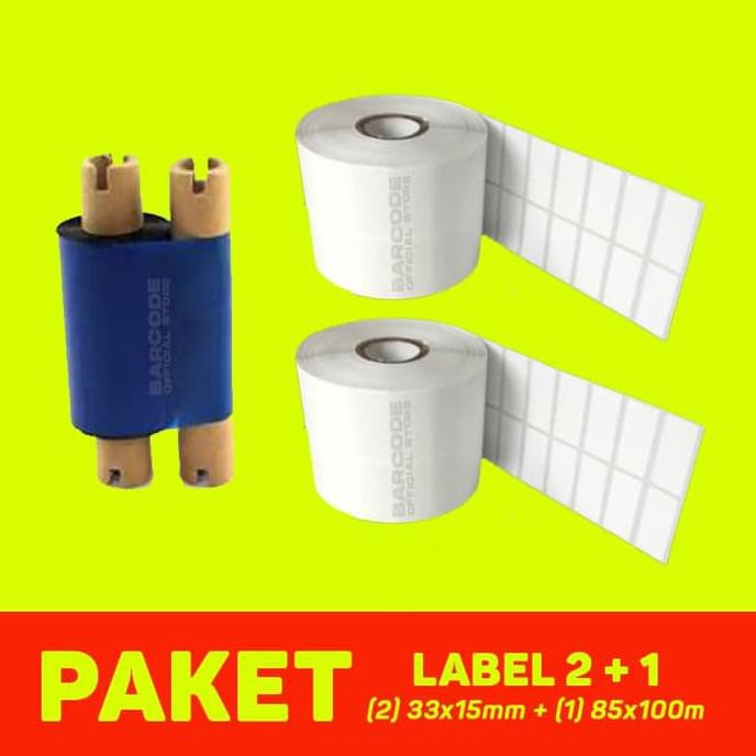 

Open Ds] Paket Label Ribbon Barcode ( Semicoated 33X15Mm 2 Line + Wax 85X100M )