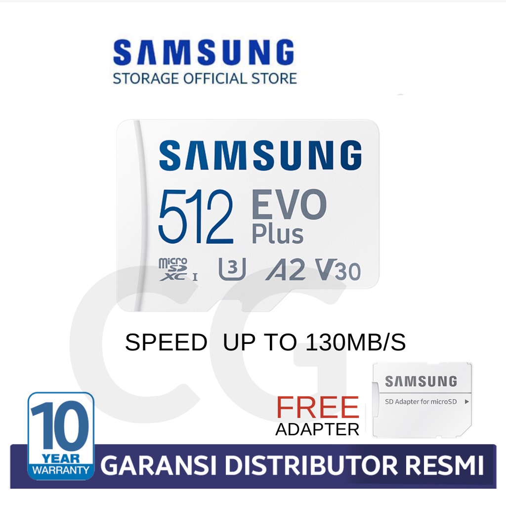 Samsung MicroSD Evo Plus 256GB 512GB Memory Card Micro SD Class10 UHS-i +FREE Adapter GARANSI 10thn