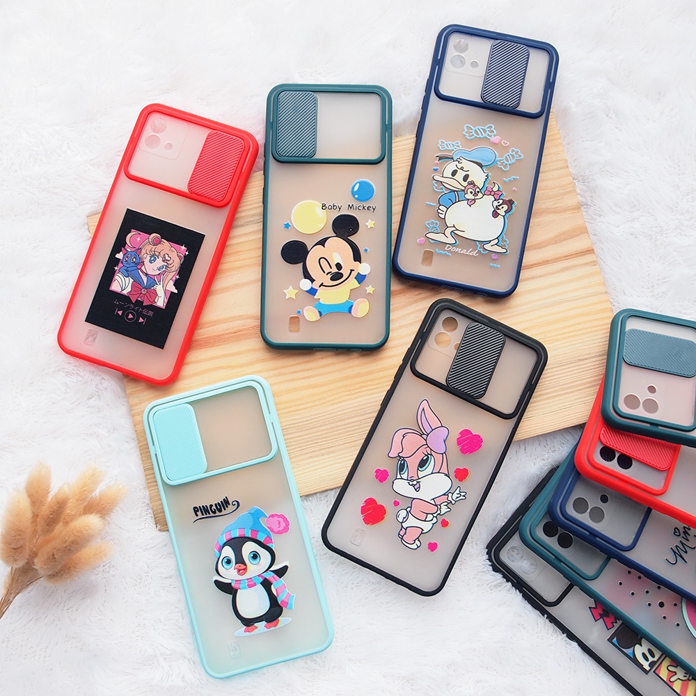 SOFTCASE SLIDE GAMBAR KARAKTER REALME 5 C11 C15 C2 C20 C21 CASE SLIDE KARAKTER RUBBER GAMBAR