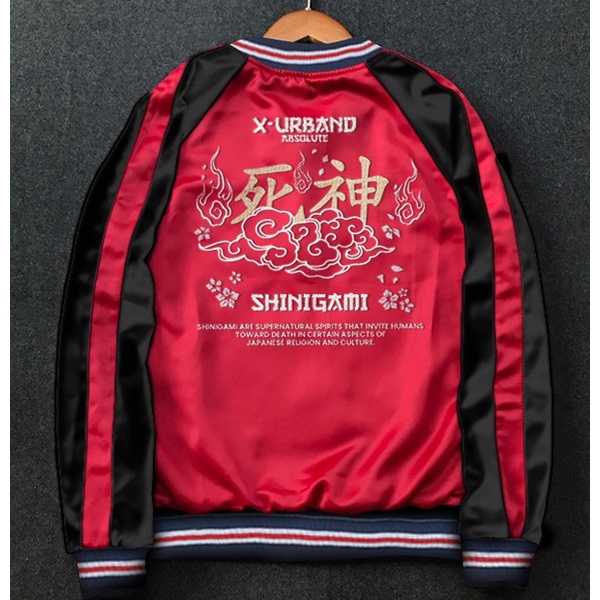 Dhozen Jaket Sukajan Shinigami Embroidery Two In One A214