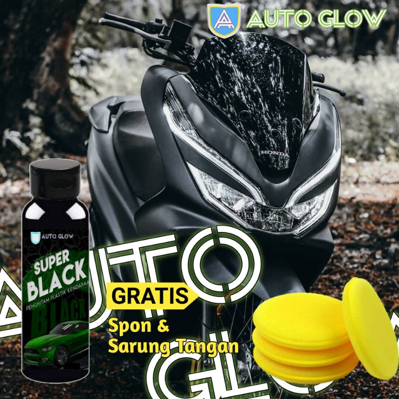 COD Penghitam Motor Dan Mobil Permanen Super Black 100ML 60ML 30ML Bonus Spon Aplikator Pad By Auto Glow