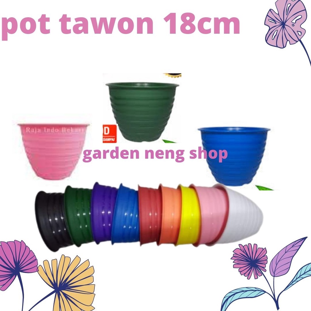 POT SUPER TAWON 18 CM WARNA WARNI-POT TAWON 18 CM WARNA