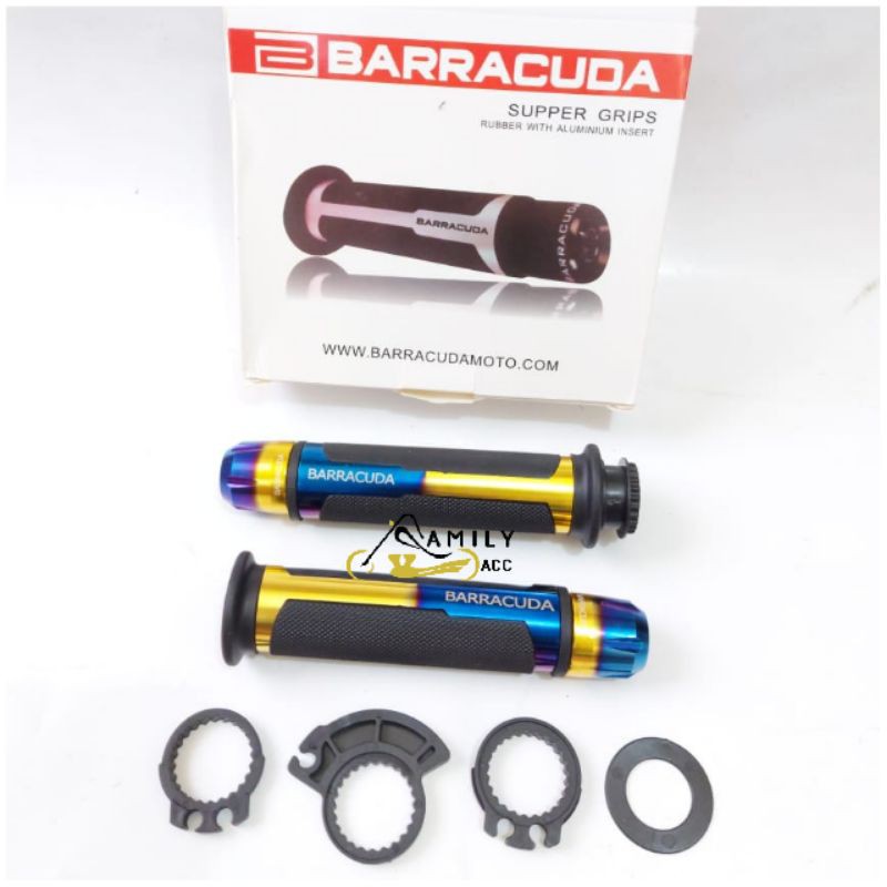 HANDGRIP HANDFAT HANDLE GRIP BARRACUDA TWO TONE + JALU STANG TWO TONE MOTOR UNIVERSAL