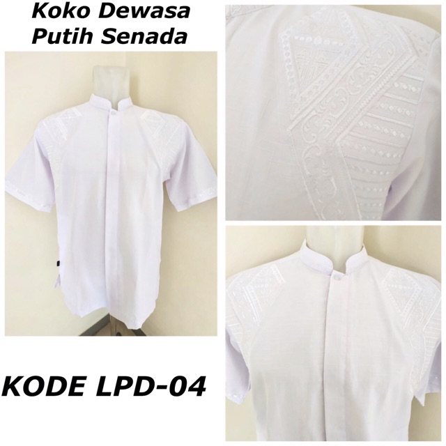 BAJU KOKO KATUN DEWASA IMTAQ EXCLUSIVE PUTIH SENADA LENGAN PENDEK