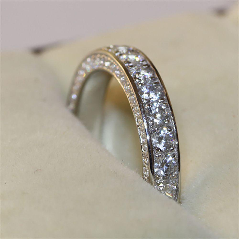 Cincin R-Bunga Wanita Handmade Ukir Berlian Zircon Stone Rings