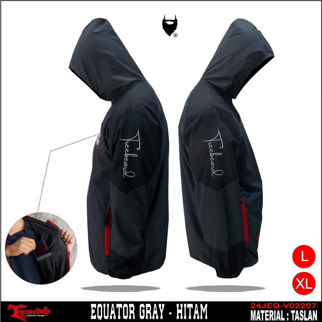 TURUN HARGA ! Equator Jaket Gunung Pria Waterproof Anti Air Taslan Jaket Outdoor Hiking Windproof Original Treebeard