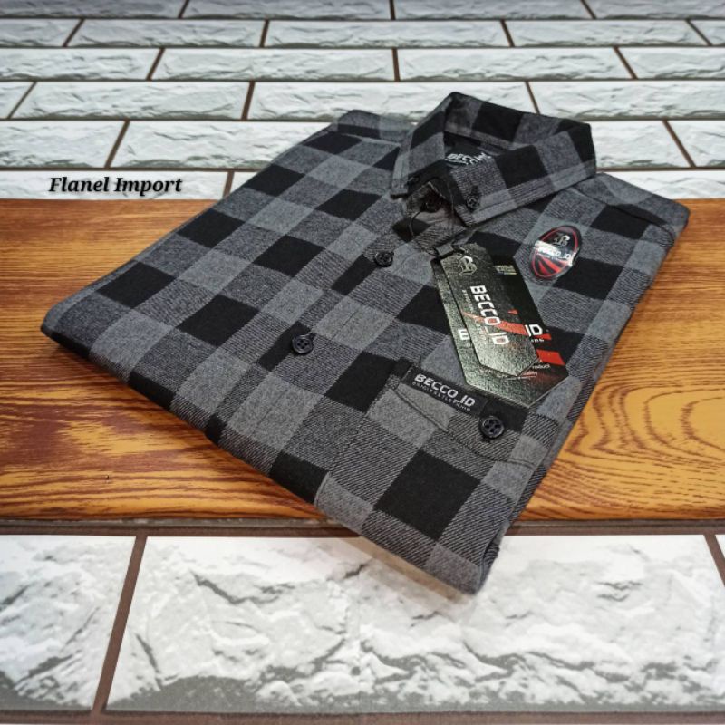 flanel lengan pendek pria motif kotak kotak import terlaris motif baru