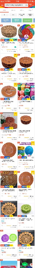 Piring Anyaman Rotan Plastik Isi 12 Pcs - Cokelat / Piring Plastik / Piring Anyam