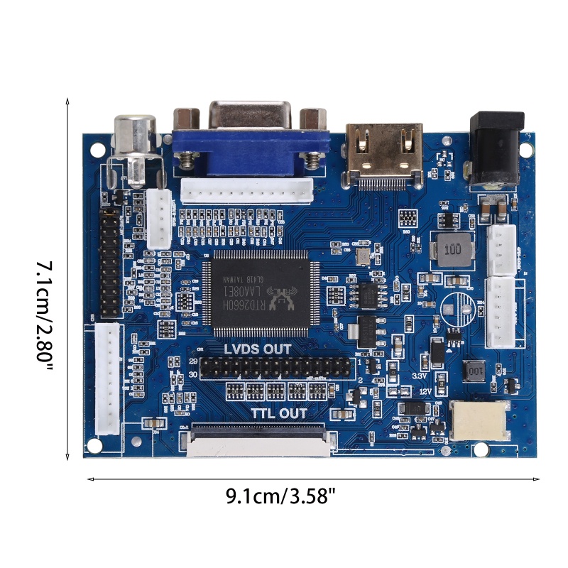 Btsg Layar LCD TTL LVDS Controller VGA 2AV 50PIN Untuk AT070TN90 AT070TN92 AT070TN94 Papan Driver Universal