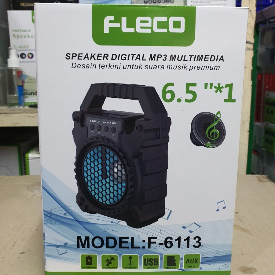 Speaker Bluetooth Fleco F 6113 / 6114 + Bonus Mic