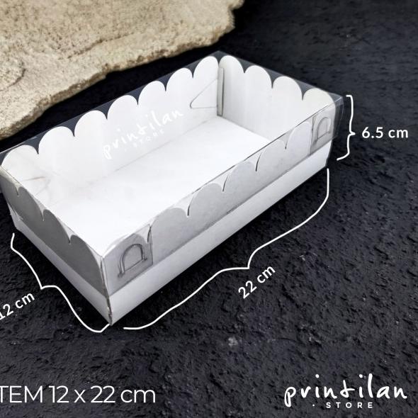 

☈ TOTEM 12x22x6.5 cm PUTIH MIKA /Box Kue Brownies Bolu Gulung/ Dus Kue ➷