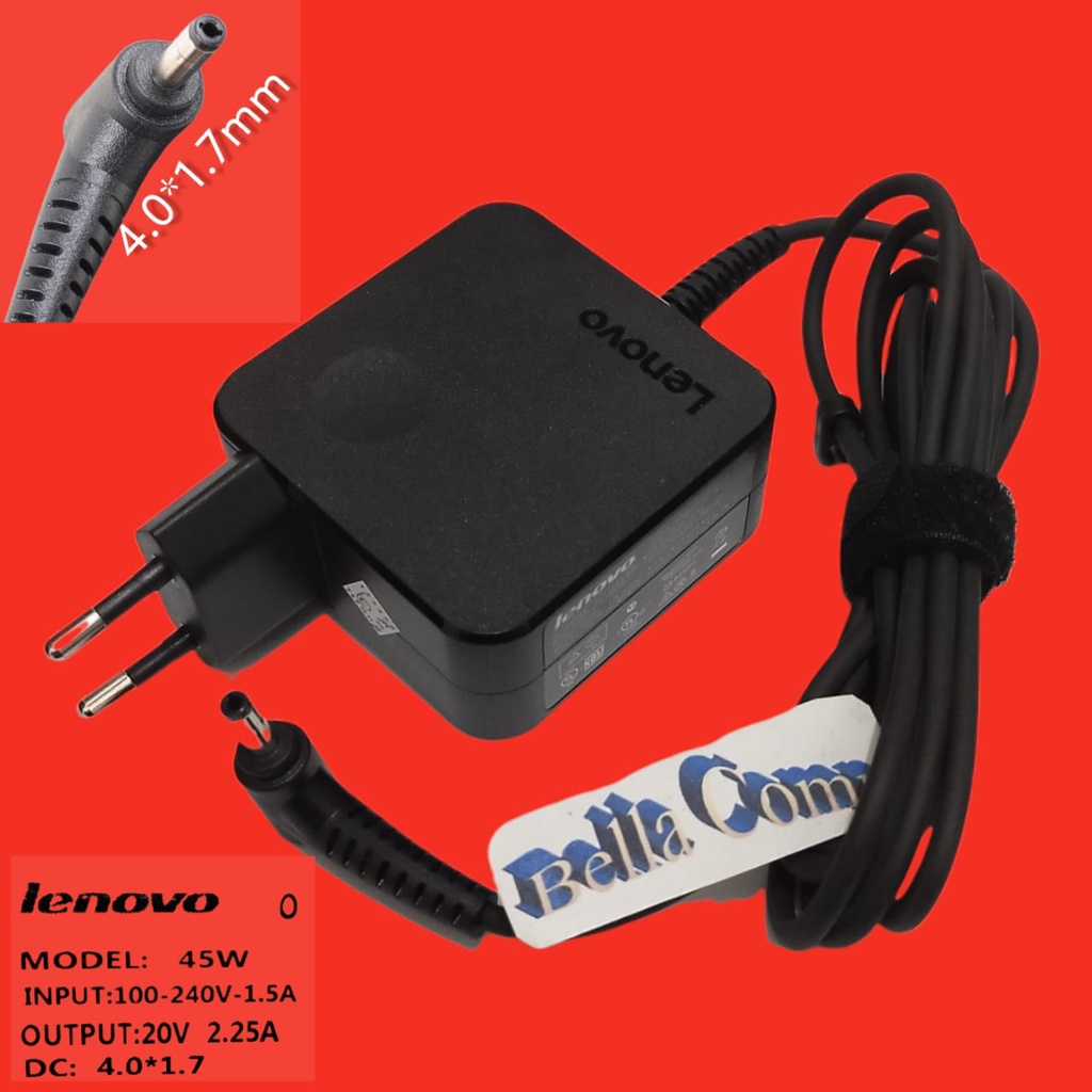 20V 2.25A 45W 4.0*1.7MM AC Adapter Charger UNTUK Lenovo YOGA 310 510 520 710 11 14 15 MIIX5 7000 Air 12 13 Ideapad 320 100 110 N22 N42 Flex 4 1130 Flex 5 1470