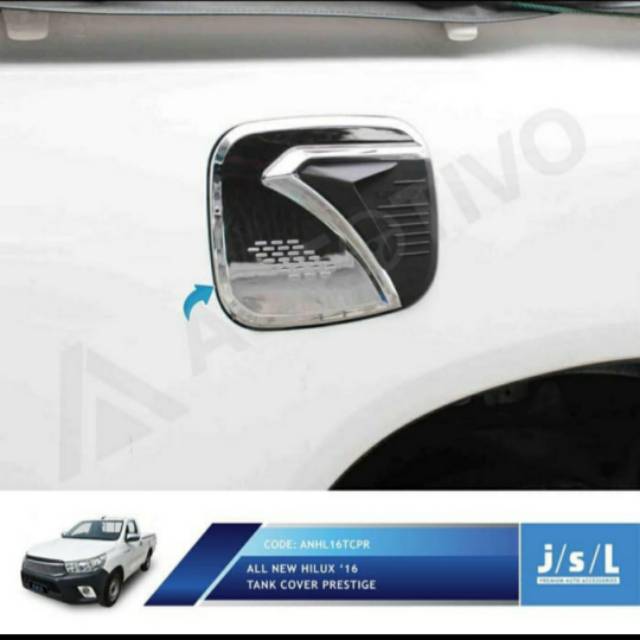 Tank cover/ tutup tangki bensin mobil Toyota all new Hilux model prestise chrome jsl