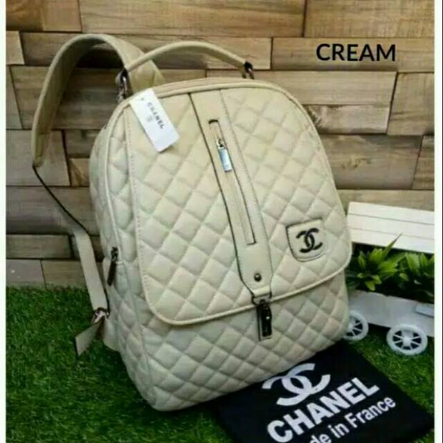 Fashion Wanita tas cewek tas wanita branded RANSEL CHANEL LESRETING TENGAH