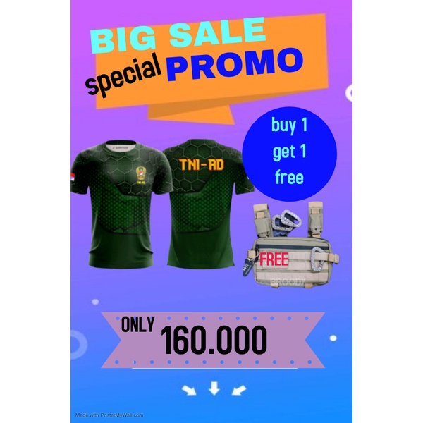 HANYA 160K BUY I GET 1 !!! BELI KAOS JERSEY KASAD TNI AD GRATIS 1 PCS TAS DADA MULTIFUNGSI !!