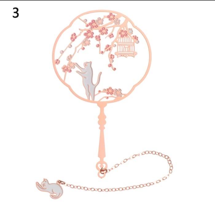 

Limited Retro Folding Fan Bookmark Tasseled Book Clip / Pembatas Buku Bagus