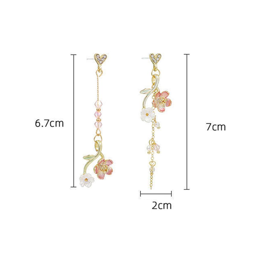 Timekey Anting Tusuk Gantung Asimetris Bahan Alloy Gaya Retrosimple Kreatif Untuk Wanita O9T8