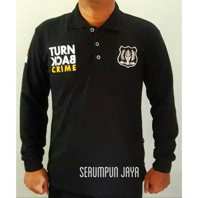 KAOS SECURITY TURN BACK CRIME LENGAN PANJANG - KAOS TBC SECURITY - KAOS TBC SECURITY LOGO PUTIH