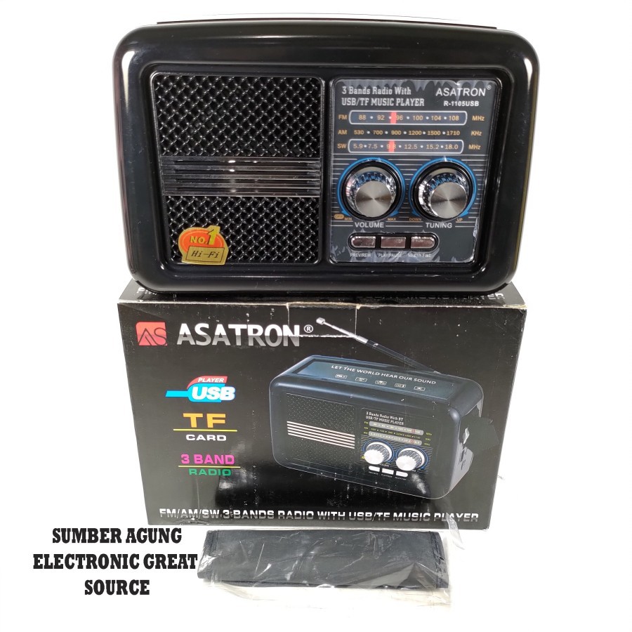 Asatron R1105 R1105USB 1105 Radio Speaker MP3 Player Radio FM AM SW