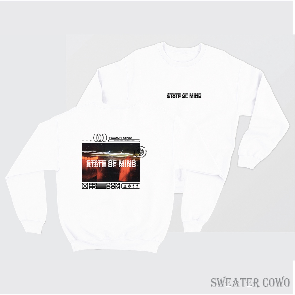 Sweaterpolos Basic Sweater STATE OF MIND ( Sablon ) Unisex Pria &amp; Wanita