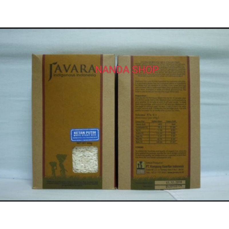 

Javara ketan putih organic 500gr