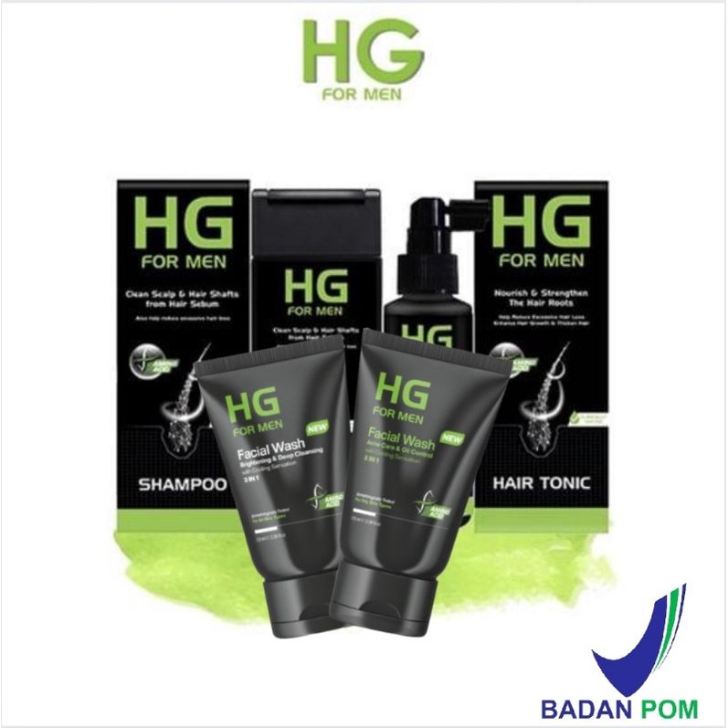 HG For Men Series Shampoo 200ml / Tonic 90ml / Facial Wash 100ml / Serum