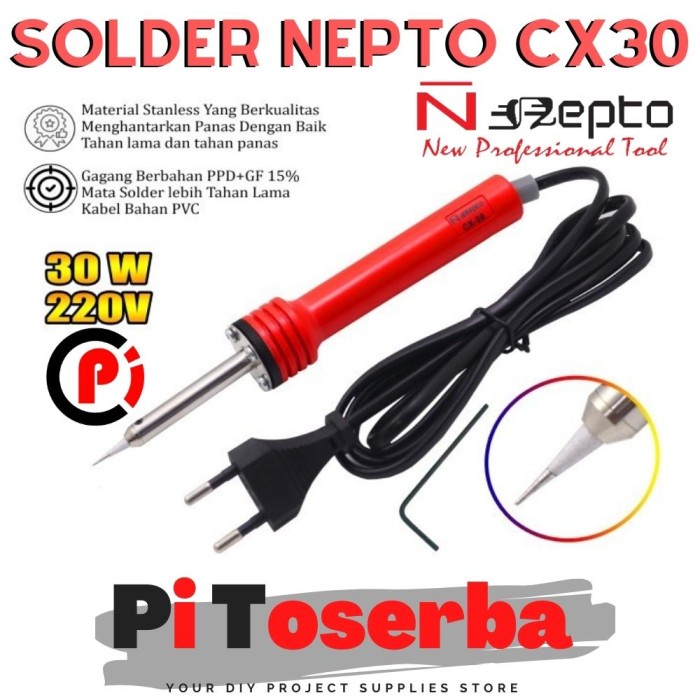 ORIGINAL NEPTO CX30 Solder Tangan 30W Ujung Mata Solder Runcing CS 30