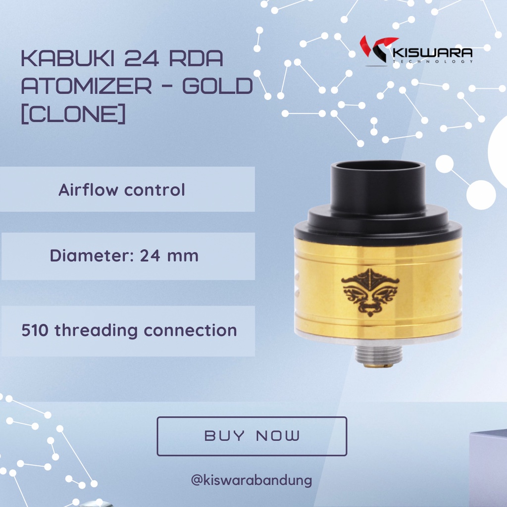 Kabuki 24 RDA Atomizer - GOLD [Clone]