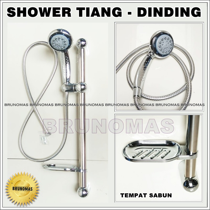 Promo Hand Shower + Tiang Stainless / Shower Dinding Ro0lXkFRXKVNA
