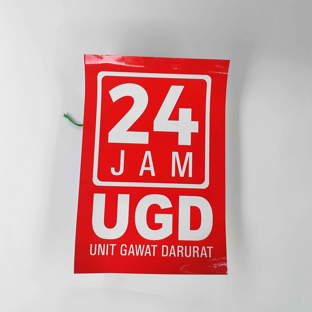 Stiker UGD 24 Jam, Stiker UGD untuk Kaca Maupun Dinding, Sticker Vinyl Waterproof, LAMINATING GLOSSY