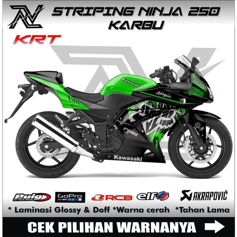 Striping Motor Ninja 250 Karbu / Sticker Decal Kawasaki Ninja Karbu 250cc