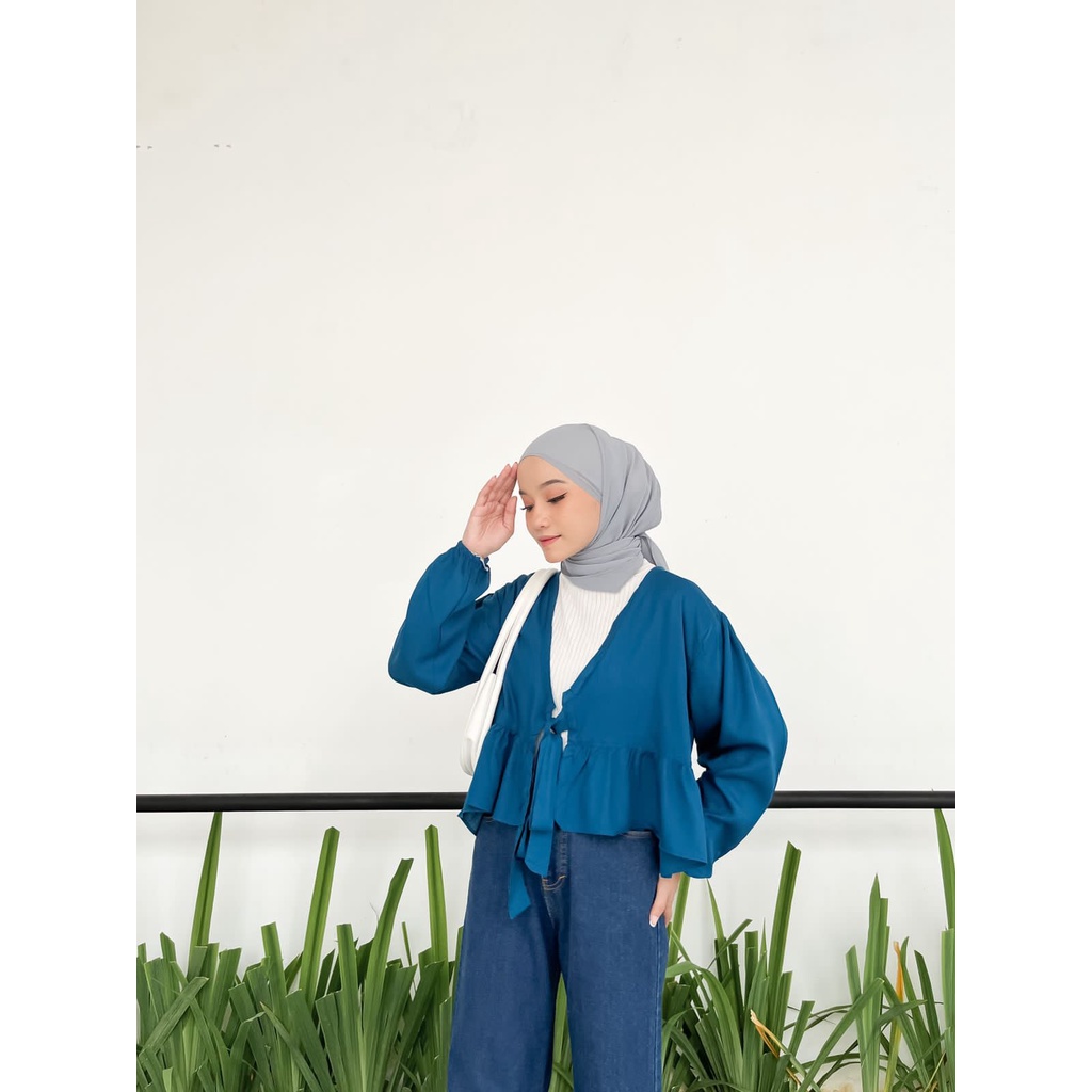 Nada Cardi Bahan Katun Rayon OUTER CARDIGAN RUFFLE - BISA COD