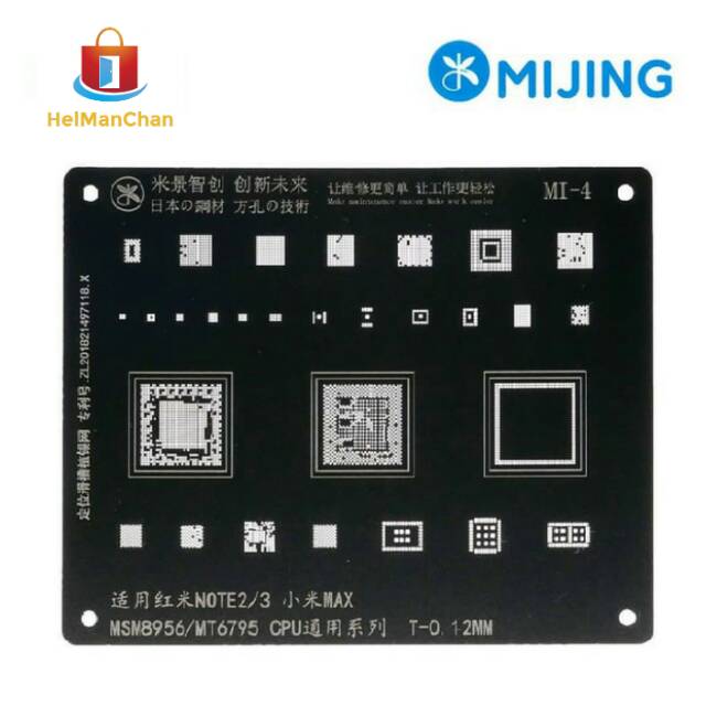 

CETAKAN IC MIJING MI-4 FOR MI NOTE 2/NOTE 3/MAX 0.12MM LUBANG KOTAK ORIGINAL