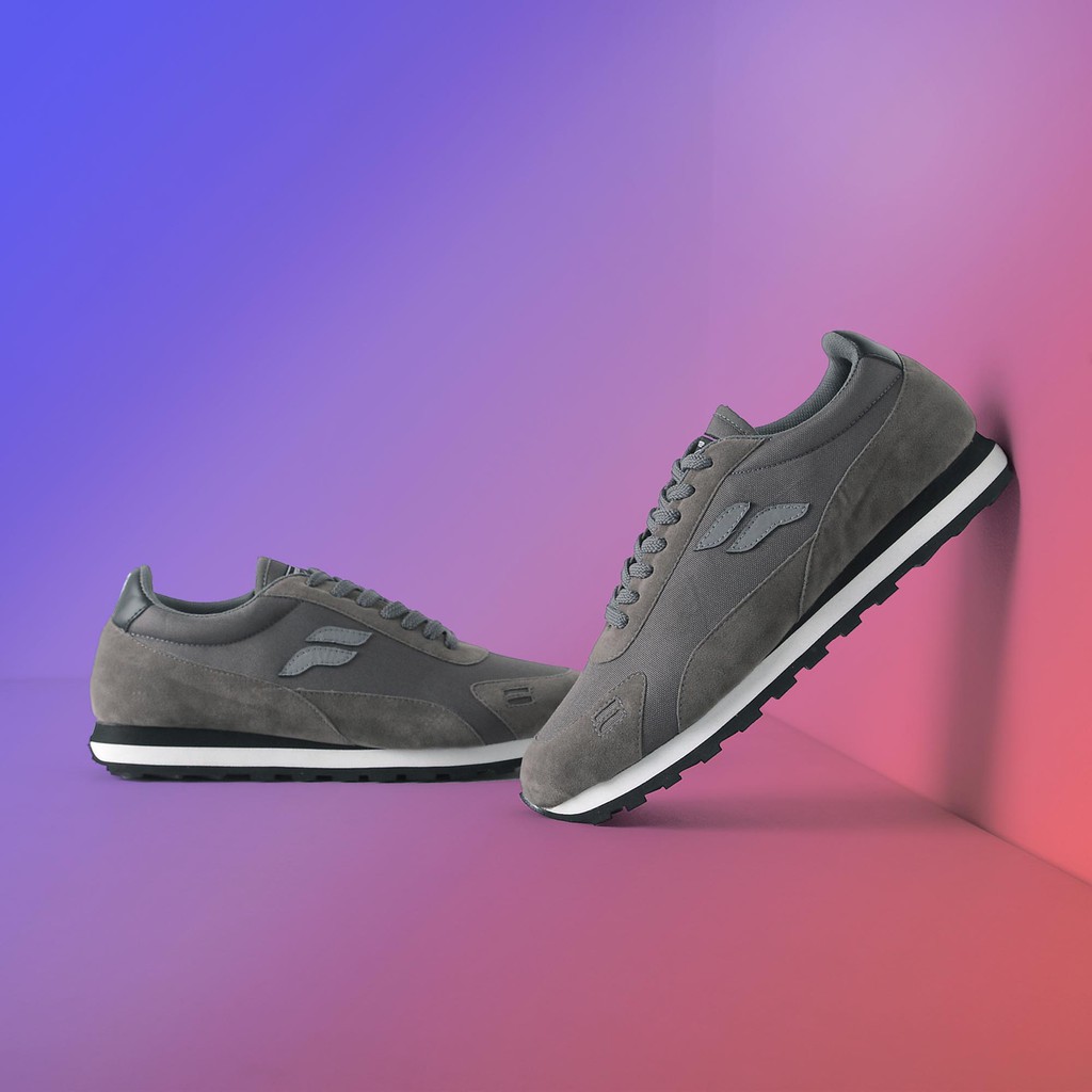 Sepatu Sport Kanvas Kets Running Pria/Cowok Sneakers Footwear | Fusion Grey Reflective |FORIND FSTP