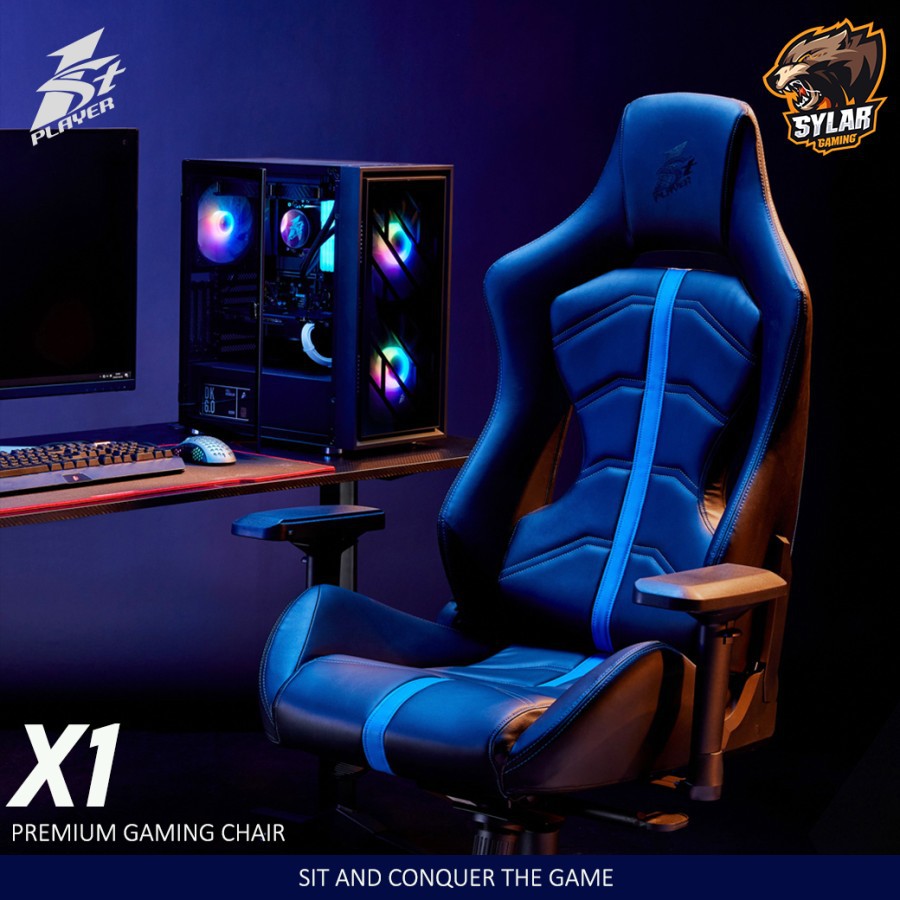 1stplayer Premium Gaming Chair X1 Black Blue Gaming Chair Shopee Indonesia