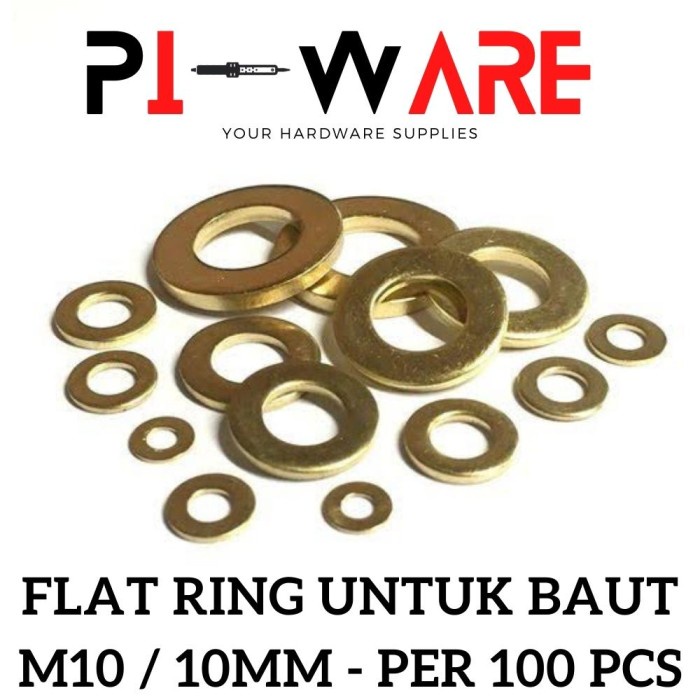 Per Bungkus Isi 100 Pcs Ring Plat Untuk Baut Ukuran M10 10mm 10 mm