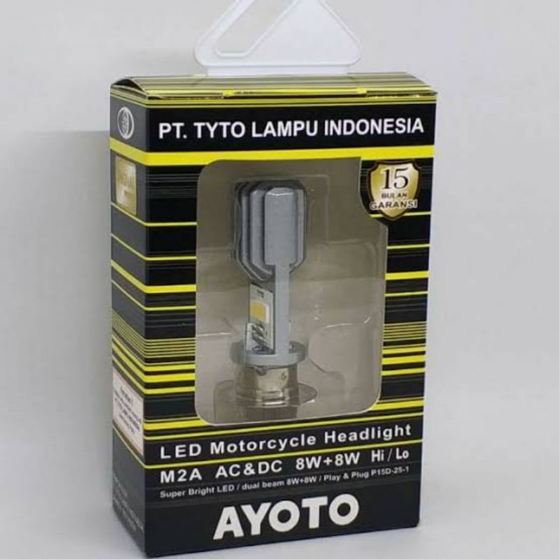 lampu  depan ayoto m2a h6 2led bebek metic