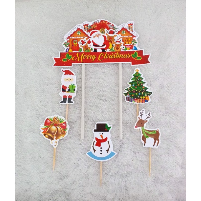 

cake topper/topper banner/topper kue CHRISTMAS/hiasan kue NATAL