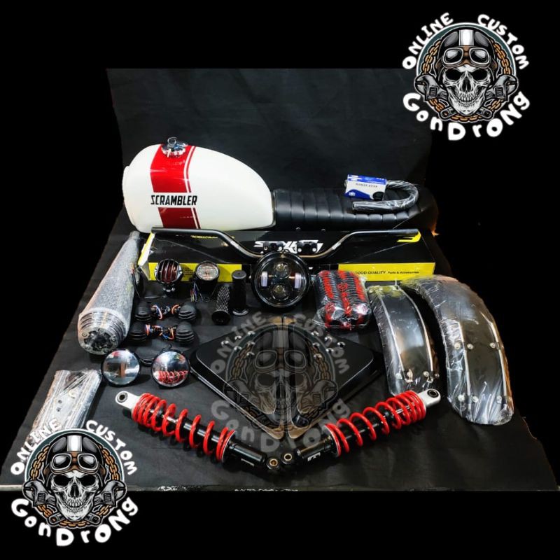 PAKET SCRAMBLER JAPSTYLE KOMPLIT MEGAPRO GL THUNDER SCORPIO
