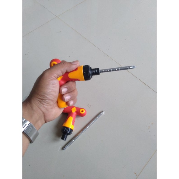 Obeng T 2In1 Kombinasi Plus Minus Magnet Obeng Bolak Balik Bb Bagus Gagang Karet