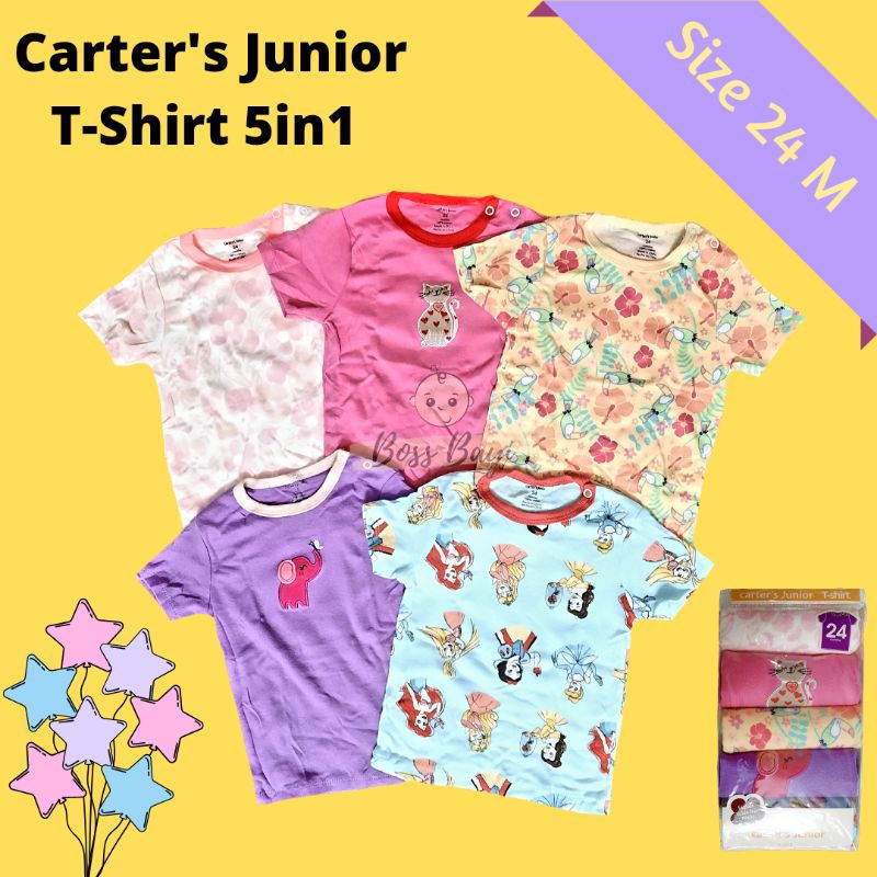 Carter Tshirt Short Tee / Carter's Junior T-Shirt / Kaos Atasan Lengan Pendek Carter isi 5 per pack