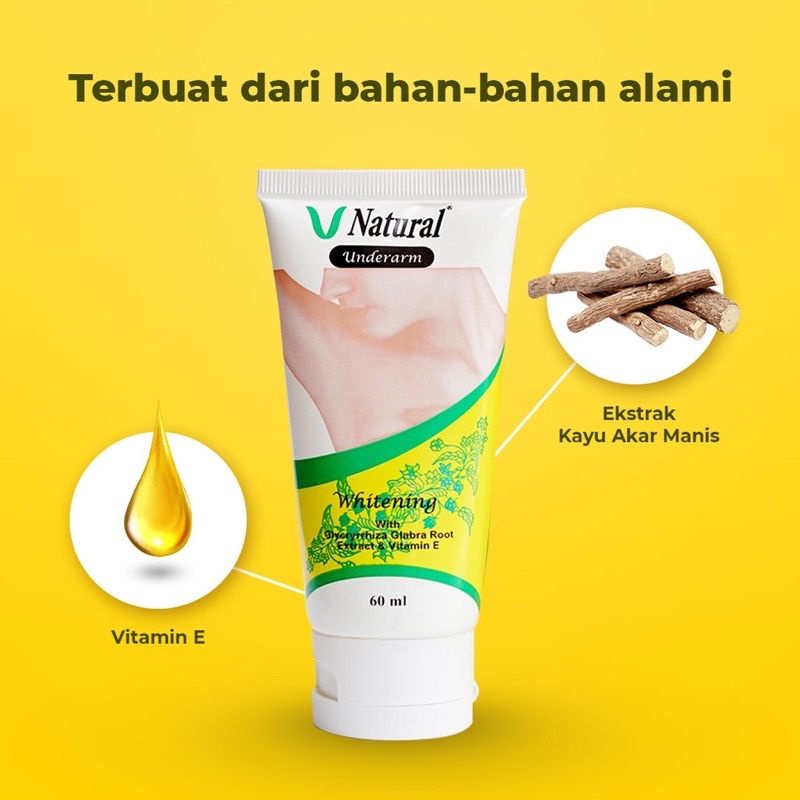 V Natural Underarm Lightening Cream 60ml - Cream Ketiak