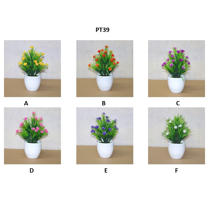 Swopply PT39 Pot Tanaman Hias Bunga Hias Plastik Ornamen Pot Bongsai Artificial Flower Decoration