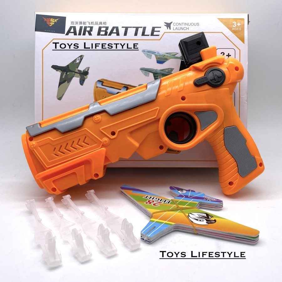 Mainan Anak Tembakan Pesawat Plane Launcher Air Battle Pistol Pesawat Terbang- Kado Hadiah ulang Tahun Mainan Anak Laki-laki usia 3 4 5 6 7 8 tahun