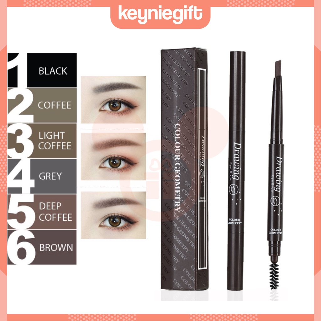 Lameila Colour Geometry Eyebrow Double Head Pencil Pensil Alis Mata LA004