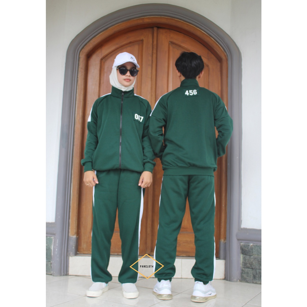 JAKET SQUID GAME FULLSET  JAKET SQUID GAME DEWASA DAN ANAK BAJU FILM SQUID GAME KOSTUM SQUID GAME JA