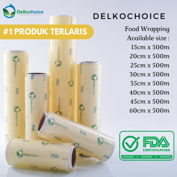 GROSIR OPEN PLASTIK FOOD WRAP / CLING WRAP - DELKOCHOICE - 40CM X 500M