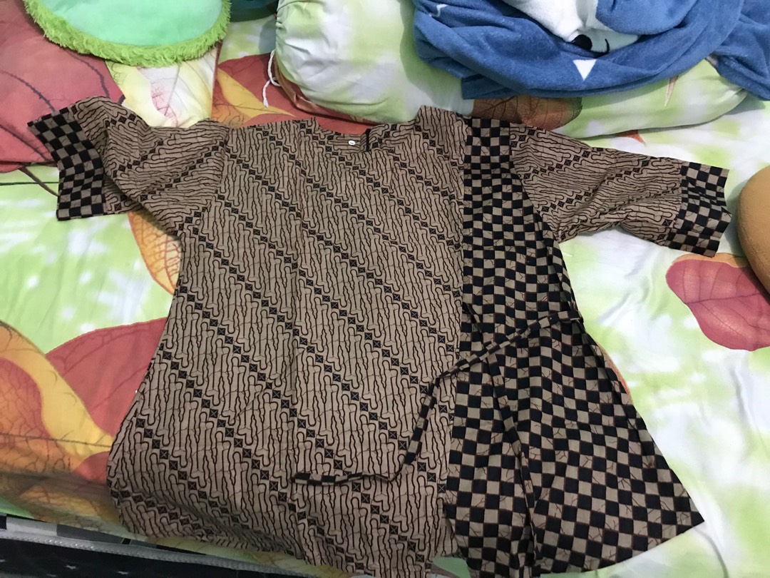 Tey-17 Batik Wanita Asj Sa Hrb026 Kenongo Kemeja Tosca Pendek